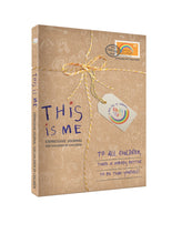 Load image into Gallery viewer, Expressive journal for children wrapped in brown paper with a yellow ribbon on a white background