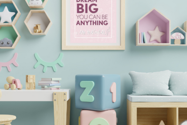 Kids bedroom interiors: Positive wall art