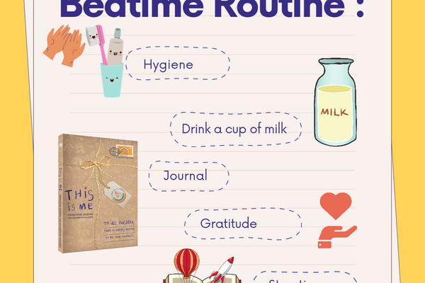 Childrens expressive journal gratitude bedtime routine 