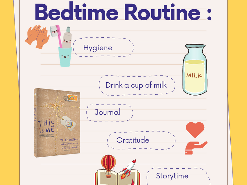 Childrens expressive journal gratitude bedtime routine 