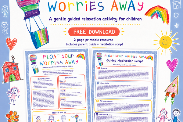 Float Your Worries Away free guided relaxation activity for children by Emily & Eve