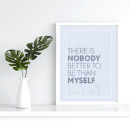 Childrens wall print I am kind blue