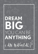 Children's positive affirmation | children's bedroom wall print Grey